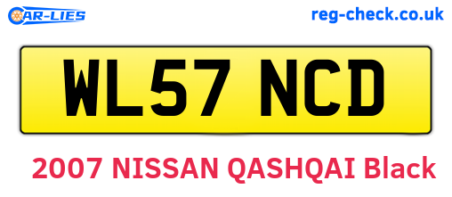 WL57NCD are the vehicle registration plates.