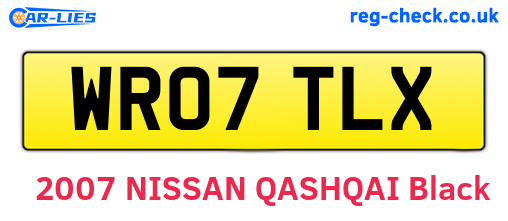 WR07TLX are the vehicle registration plates.