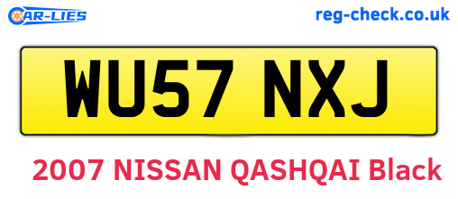 WU57NXJ are the vehicle registration plates.