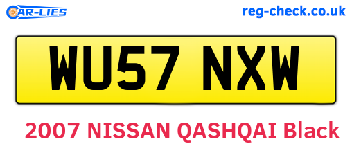 WU57NXW are the vehicle registration plates.