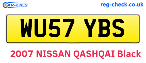 WU57YBS are the vehicle registration plates.