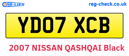 YD07XCB are the vehicle registration plates.