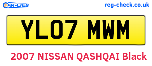 YL07MWM are the vehicle registration plates.