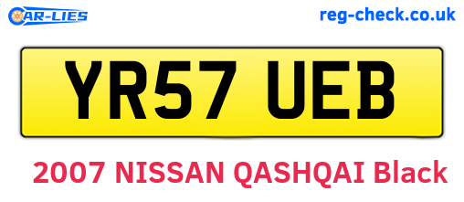 YR57UEB are the vehicle registration plates.