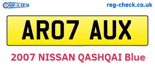 AR07AUX are the vehicle registration plates.
