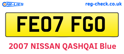 FE07FGO are the vehicle registration plates.