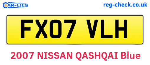 FX07VLH are the vehicle registration plates.