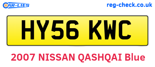 HY56KWC are the vehicle registration plates.