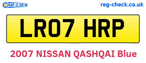 LR07HRP are the vehicle registration plates.