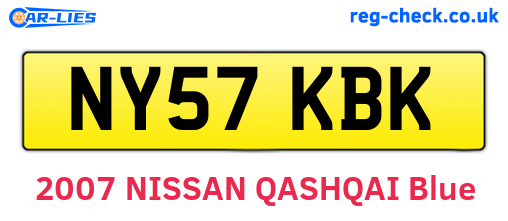 NY57KBK are the vehicle registration plates.