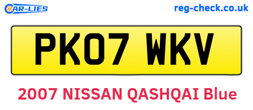 PK07WKV are the vehicle registration plates.
