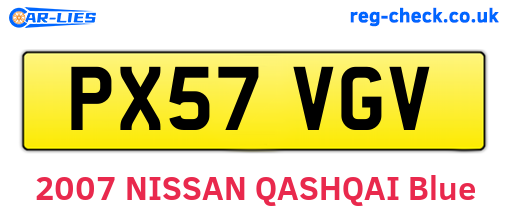 PX57VGV are the vehicle registration plates.