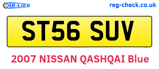 ST56SUV are the vehicle registration plates.