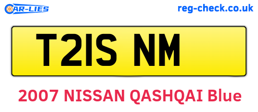 T21SNM are the vehicle registration plates.