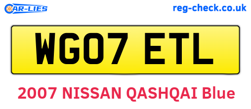 WG07ETL are the vehicle registration plates.