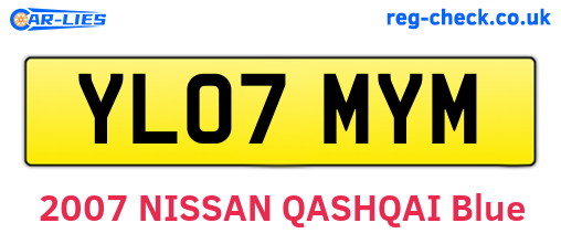 YL07MYM are the vehicle registration plates.