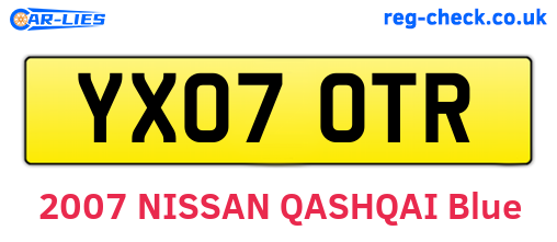 YX07OTR are the vehicle registration plates.