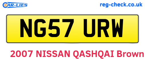 NG57URW are the vehicle registration plates.