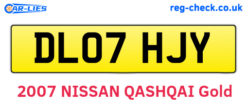 DL07HJY are the vehicle registration plates.