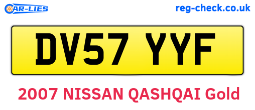 DV57YYF are the vehicle registration plates.