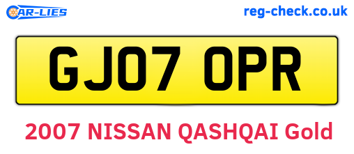 GJ07OPR are the vehicle registration plates.