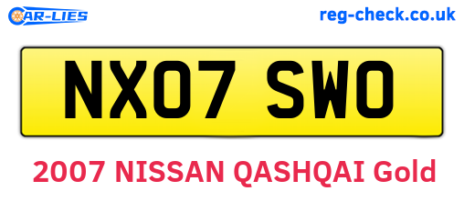 NX07SWO are the vehicle registration plates.
