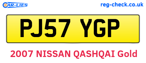 PJ57YGP are the vehicle registration plates.