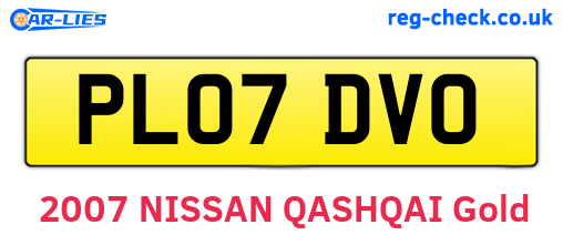 PL07DVO are the vehicle registration plates.