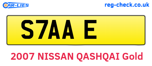 S7AAE are the vehicle registration plates.