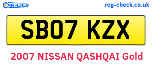 SB07KZX are the vehicle registration plates.