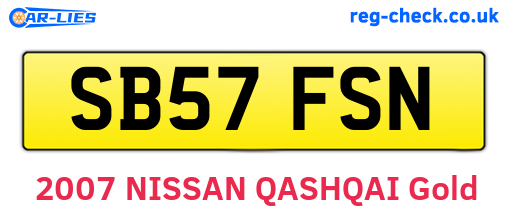 SB57FSN are the vehicle registration plates.