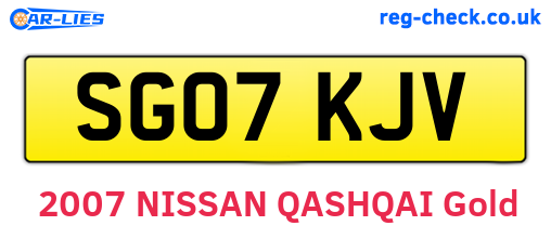 SG07KJV are the vehicle registration plates.