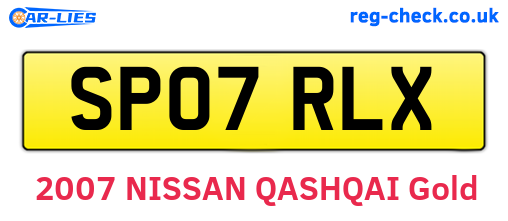 SP07RLX are the vehicle registration plates.