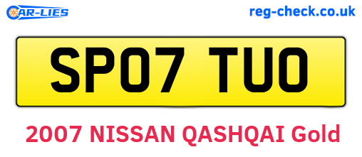 SP07TUO are the vehicle registration plates.