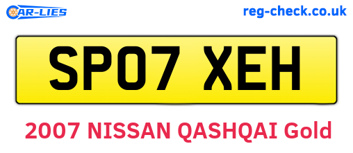 SP07XEH are the vehicle registration plates.