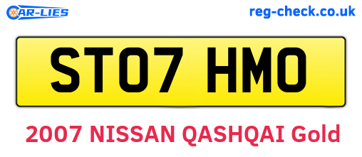 ST07HMO are the vehicle registration plates.