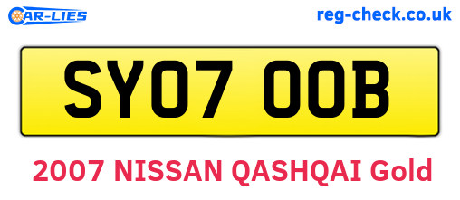 SY07OOB are the vehicle registration plates.