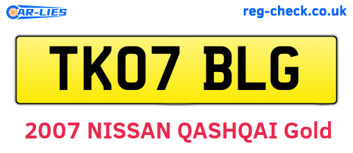 TK07BLG are the vehicle registration plates.