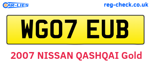 WG07EUB are the vehicle registration plates.