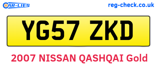 YG57ZKD are the vehicle registration plates.