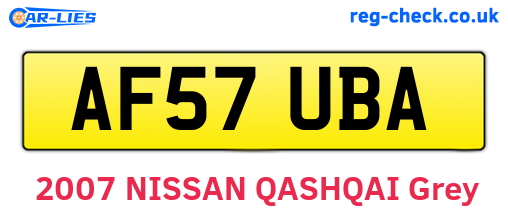 AF57UBA are the vehicle registration plates.