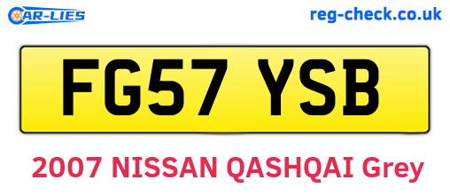FG57YSB are the vehicle registration plates.