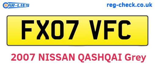 FX07VFC are the vehicle registration plates.