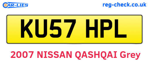 KU57HPL are the vehicle registration plates.