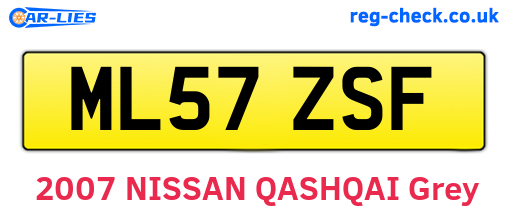 ML57ZSF are the vehicle registration plates.