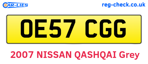 OE57CGG are the vehicle registration plates.