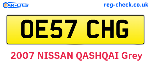 OE57CHG are the vehicle registration plates.