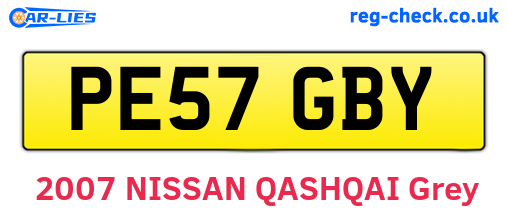 PE57GBY are the vehicle registration plates.