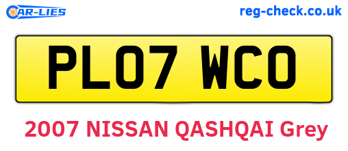 PL07WCO are the vehicle registration plates.