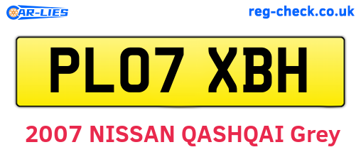 PL07XBH are the vehicle registration plates.